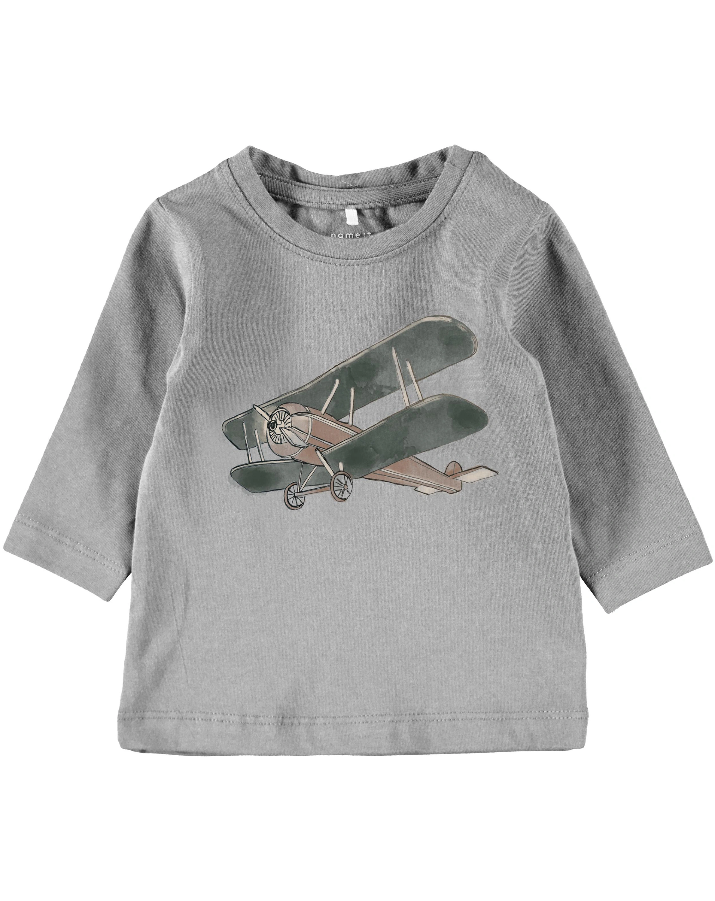 Langarmshirt NBMSKJALM in grey melange