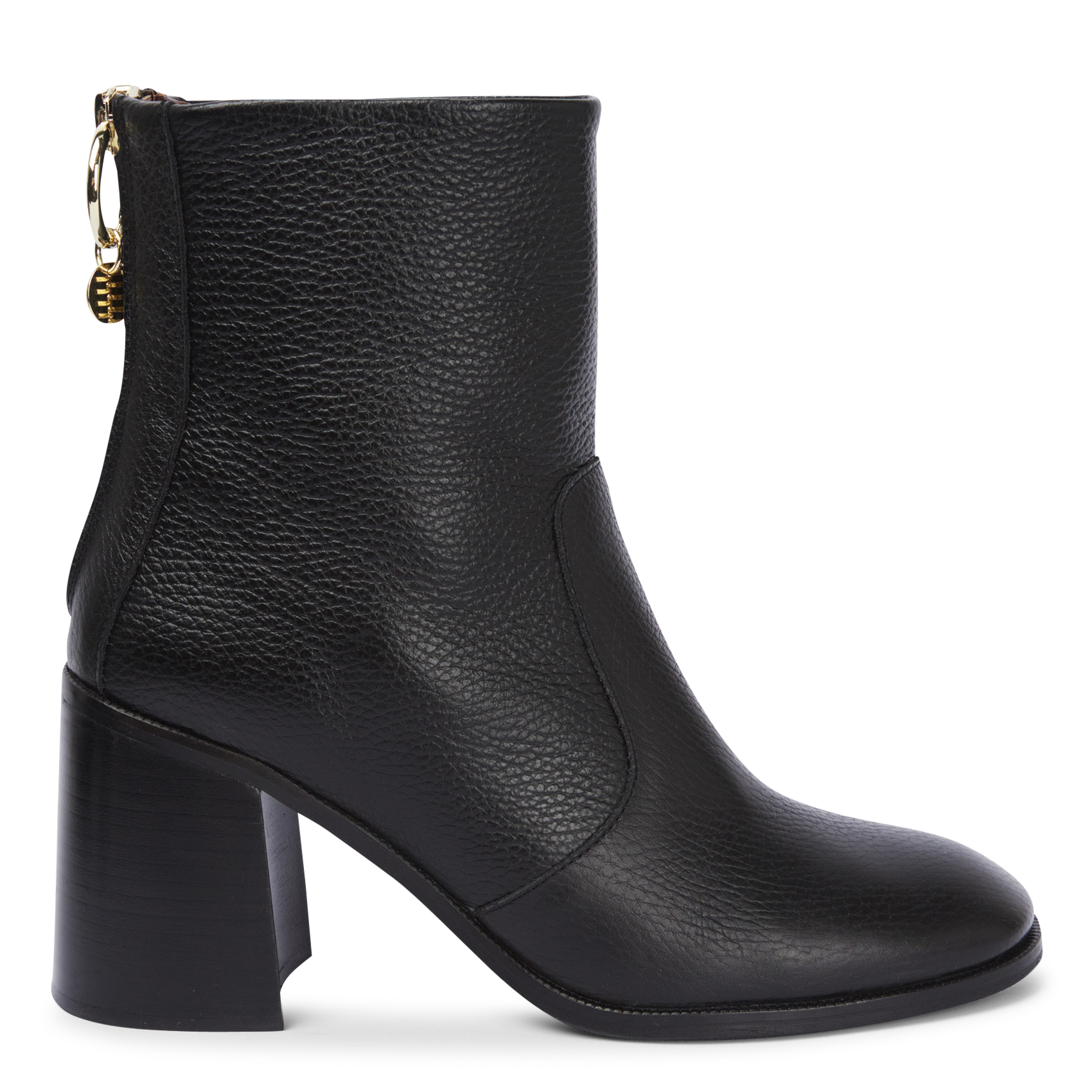 ARYEL - Bottes à talon en cuir | Noir