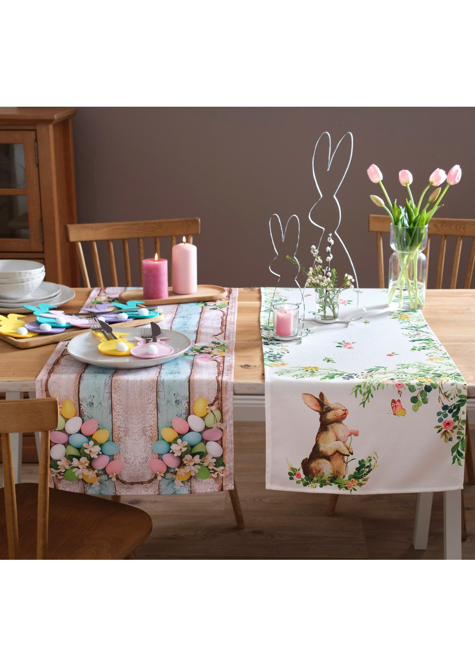 Porte-bougie chauffe-plat en forme de lapin (Ens. 2 pces.)