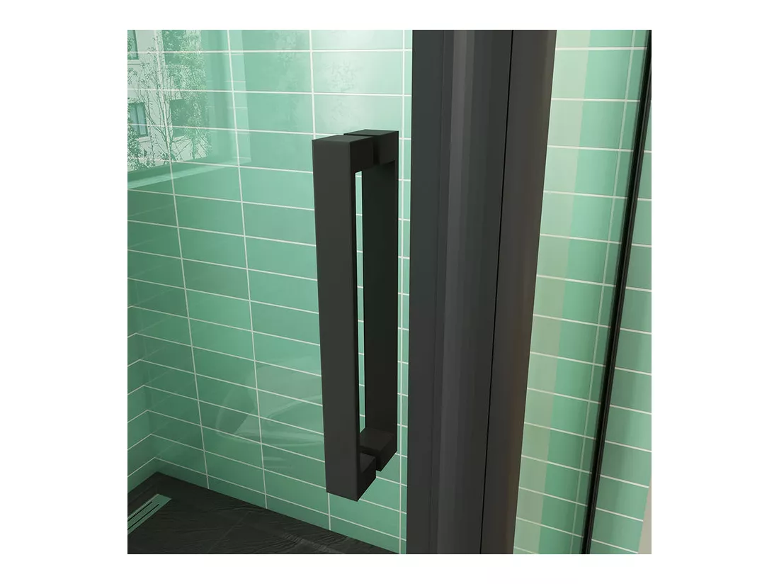 Cabine de douche coulissante 120x90x195cm porte de douche avec l'amortisseur 120cm cabine de douche Noire en 8mm verre anticalcaire
