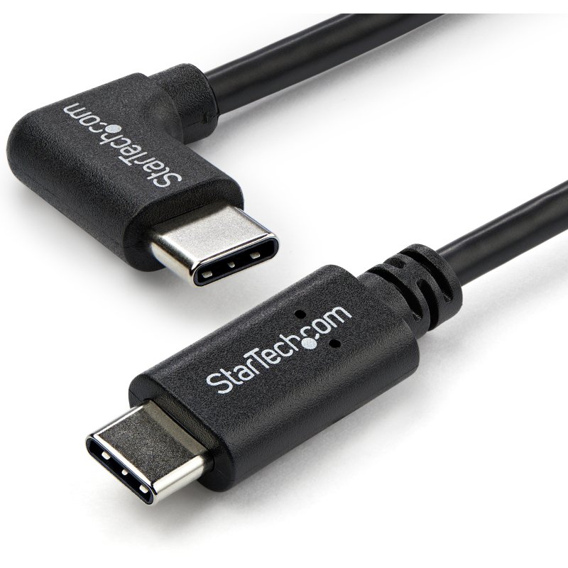 StarTech.com Câble de Charge USB-C de 1m, Coudé à Droite, Charge et Synchronisation, 60W (3A) PD, Câble de Charge USB 2.0 pour Ordinateur Portable - Cordon de Charge USB C