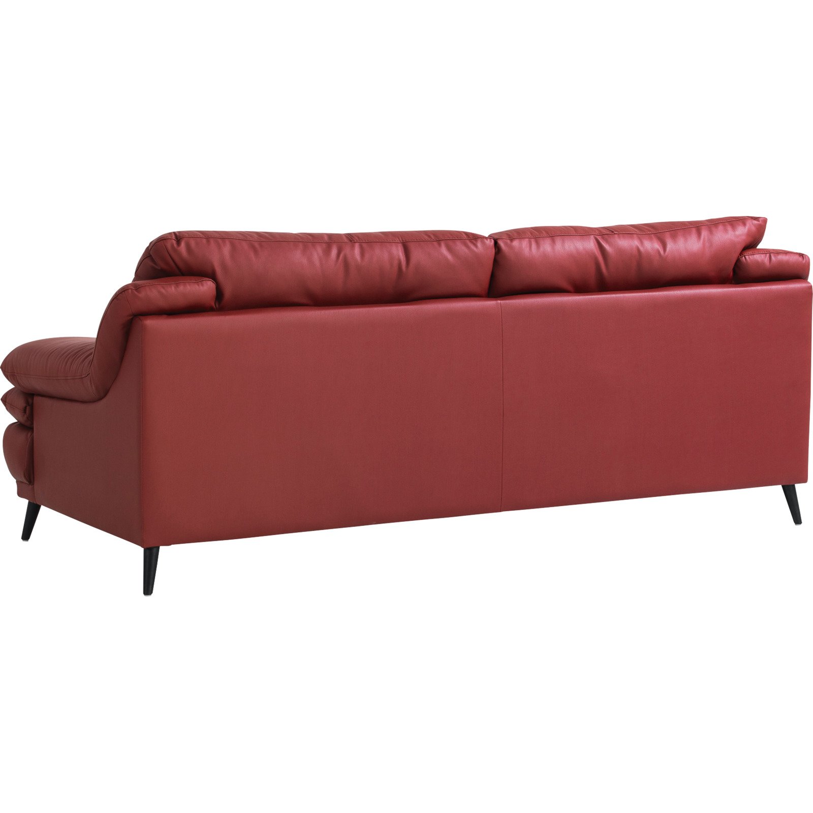 3er-Sofa Ferrara Leder Mix Rancho rot