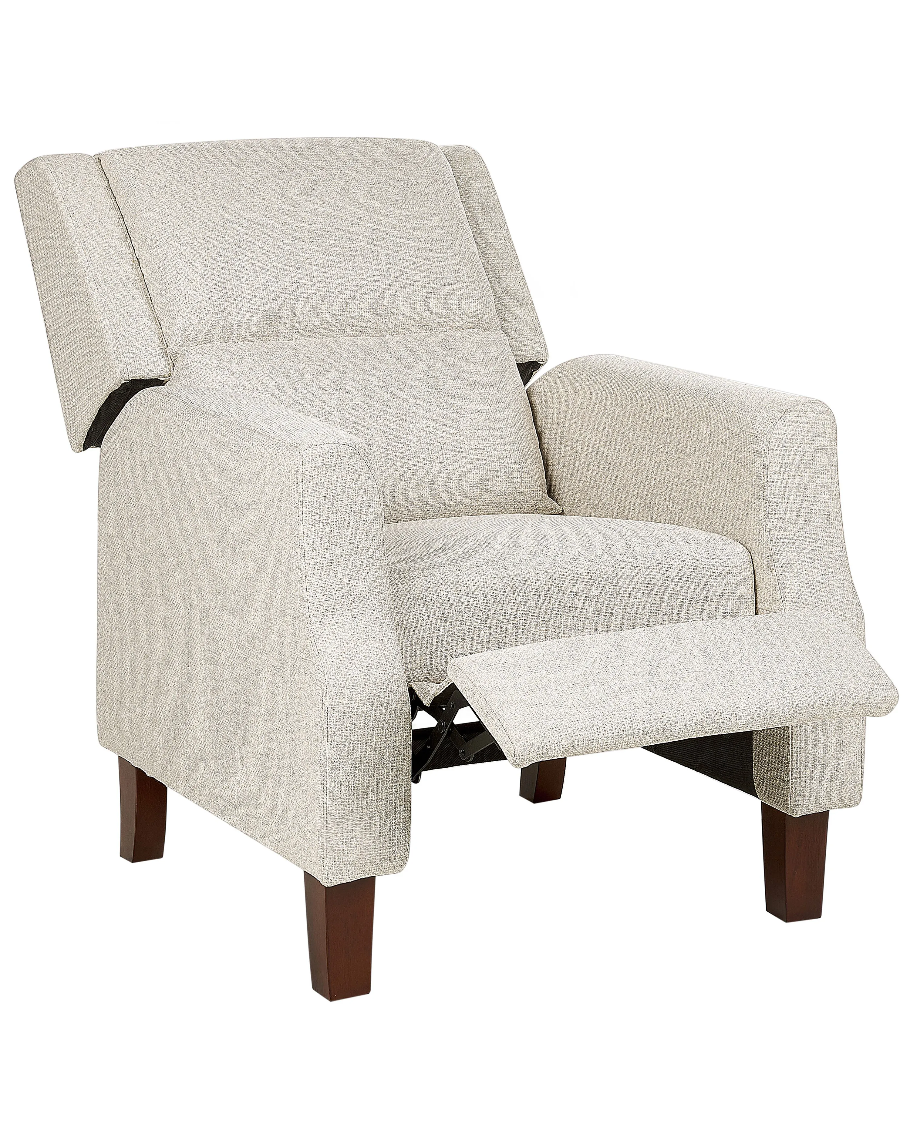 Relaxfauteuil EGERSUND inclusief voetensteun Stof Lichtbeige