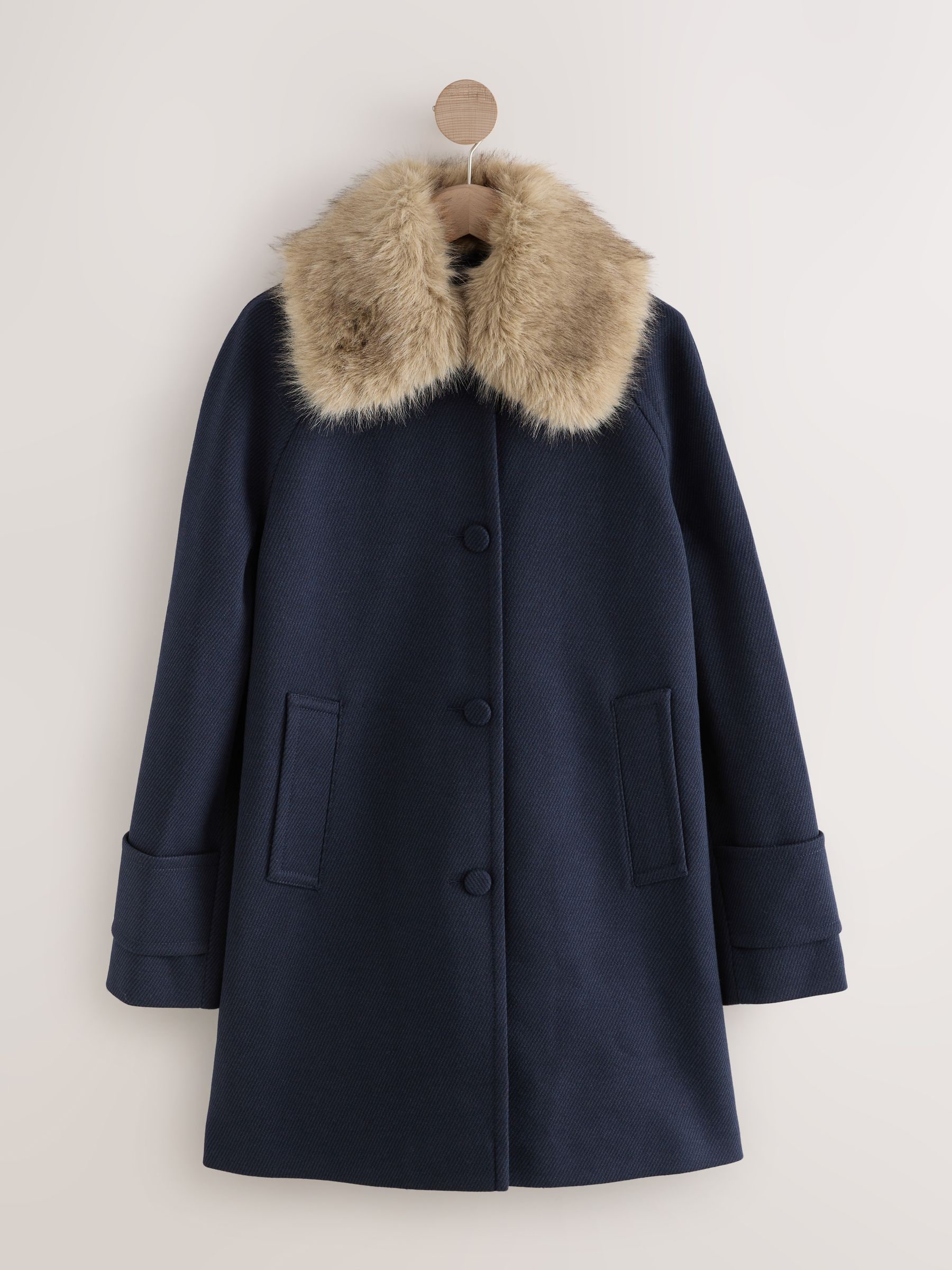 Navy Fur Collar - Dolly jas