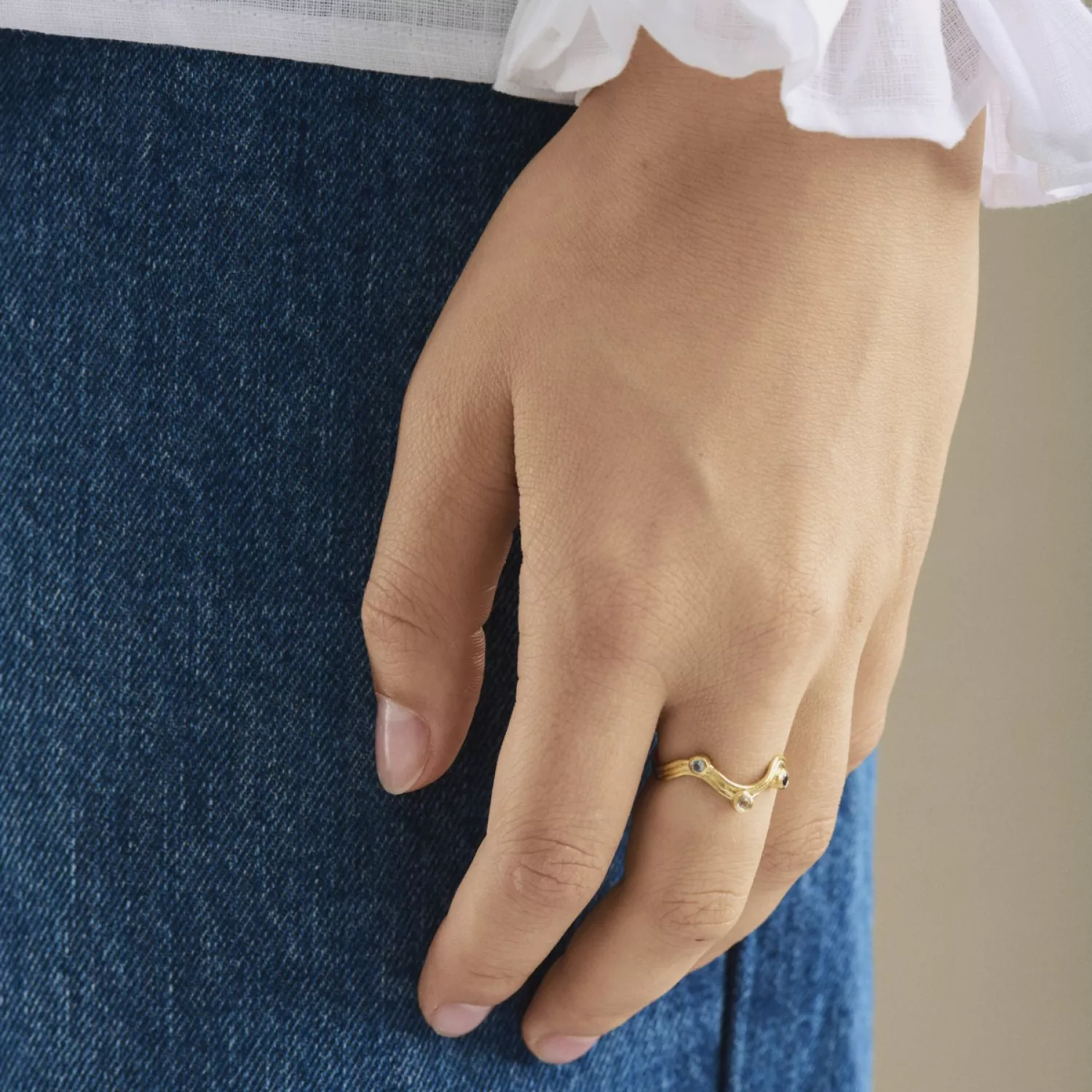 Pernille Corydon Hellir Ring 18 kt. Forgyldt Sølv R-465-GP