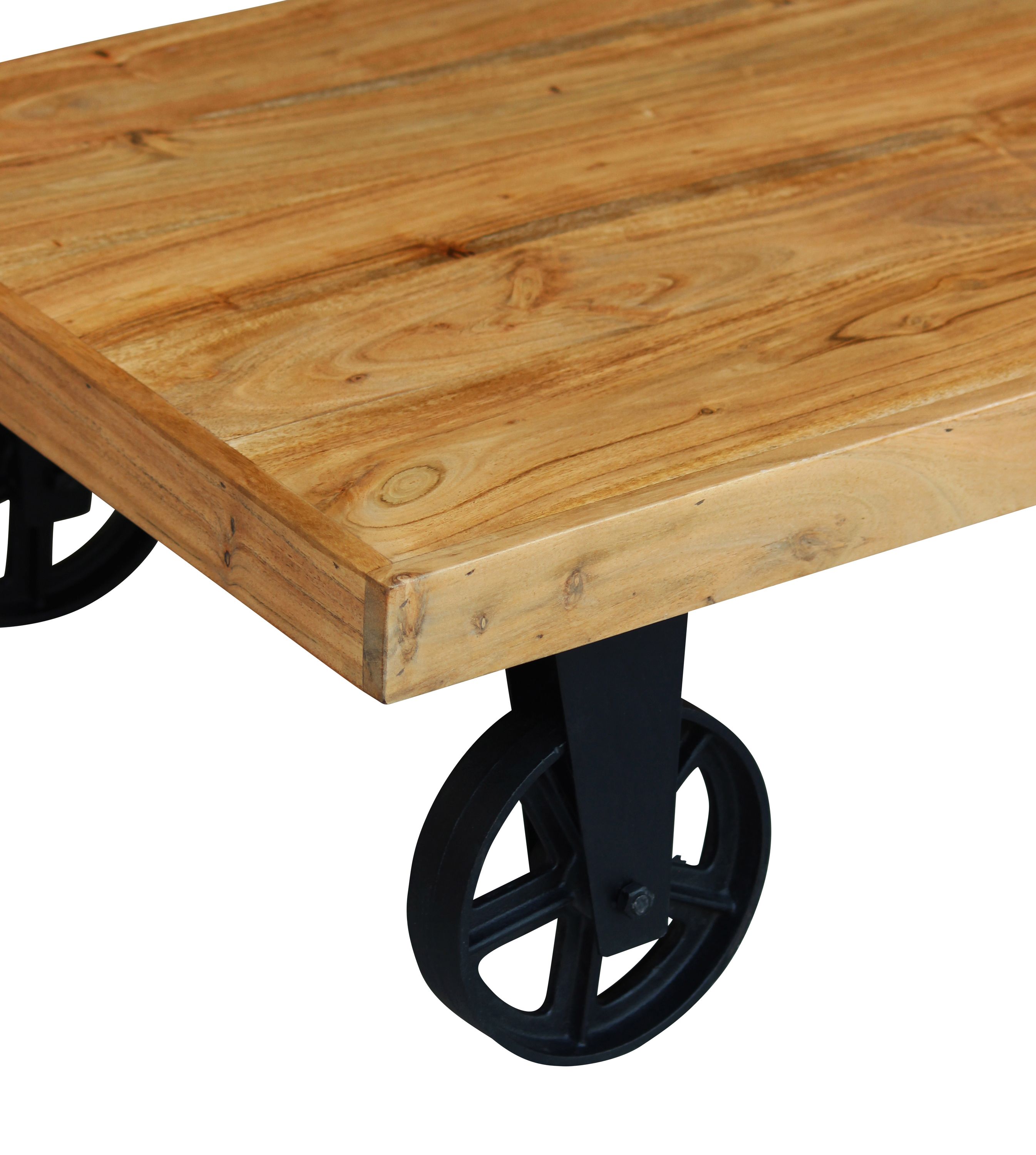 Beistelltisch Holz Vintage COOPER mit Rollen