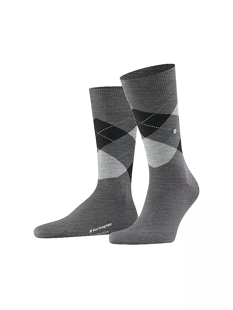 BURLINGTON Herren Socken EDINBURGH asphalt mel grau