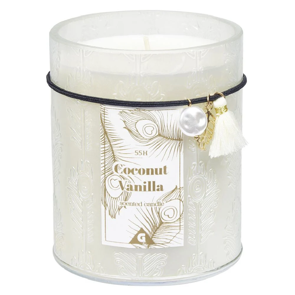 Bougie parfumée dans pot déco pampilles