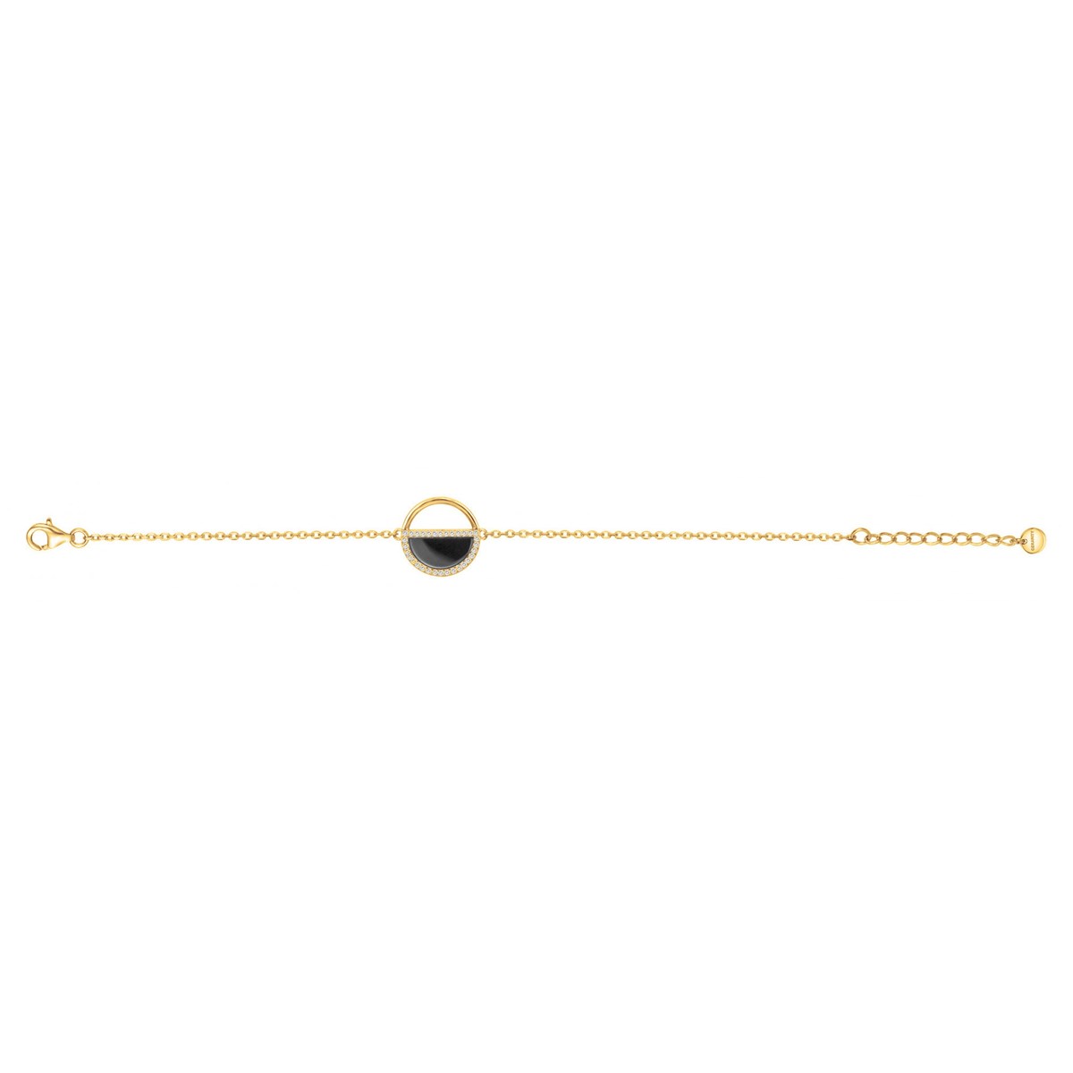 Bracelet en Plaqué Or avec oxyde de zirconium blanc