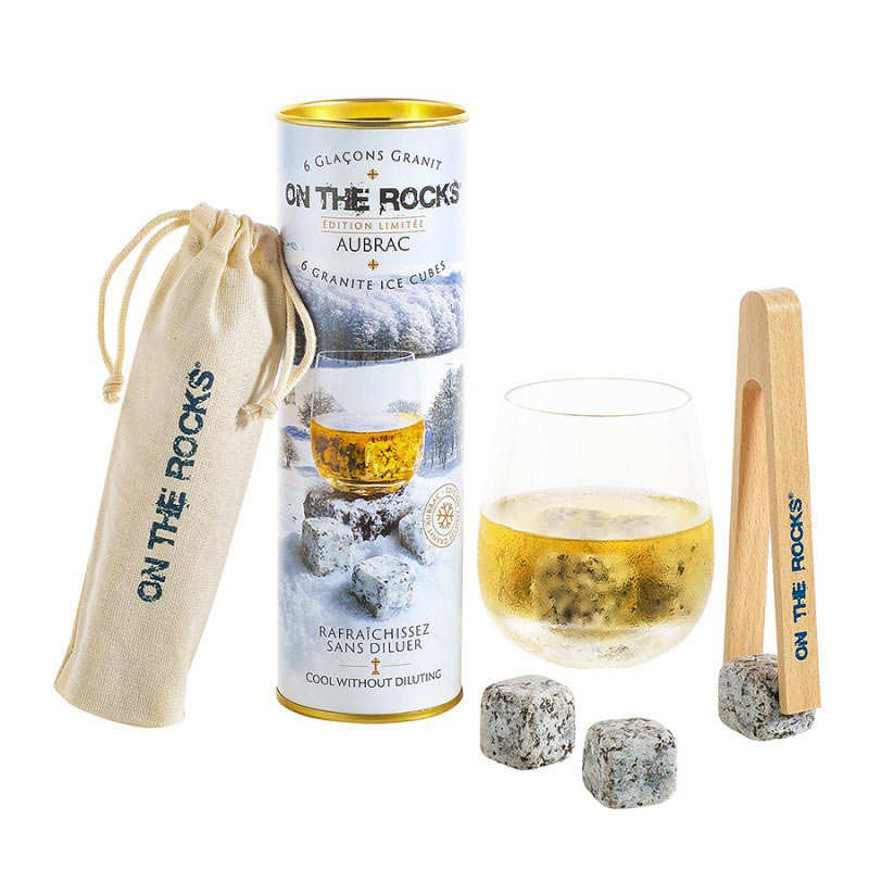 Coffret cadeau Aubrac 6 glaçons granit avec pince