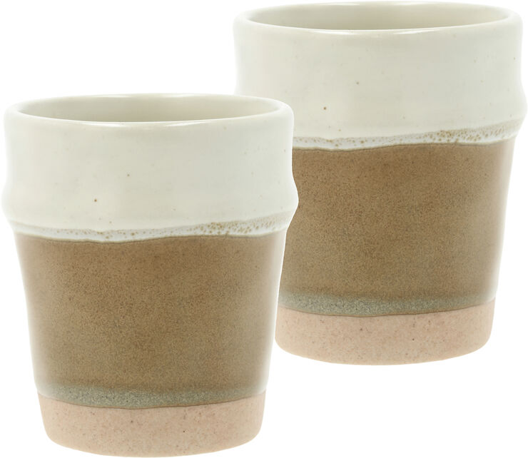 Villa Collection Espressokop Evig 0,1 liter 2 stk. Brun/Creme Porcelæn Brun/creme