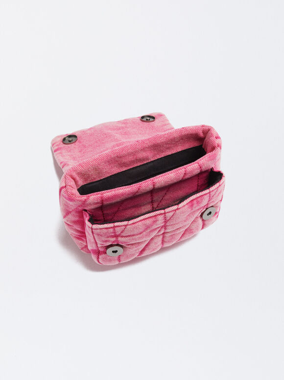 Bolsa transversal de jeans - Rosa