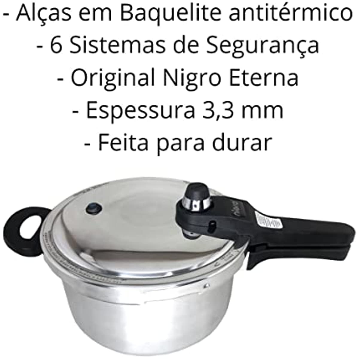 Panela de Press&atilde;o Nigro Eterna Polida 6 Litros