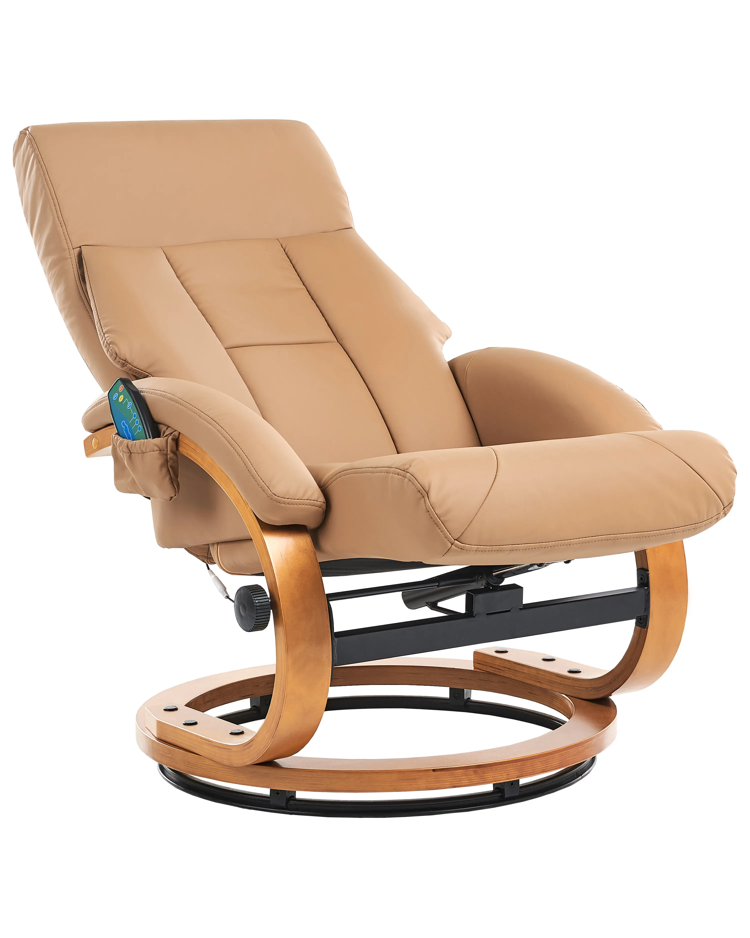 Massagestoel FORCE met voetenbank Kunstleer Zandbeige