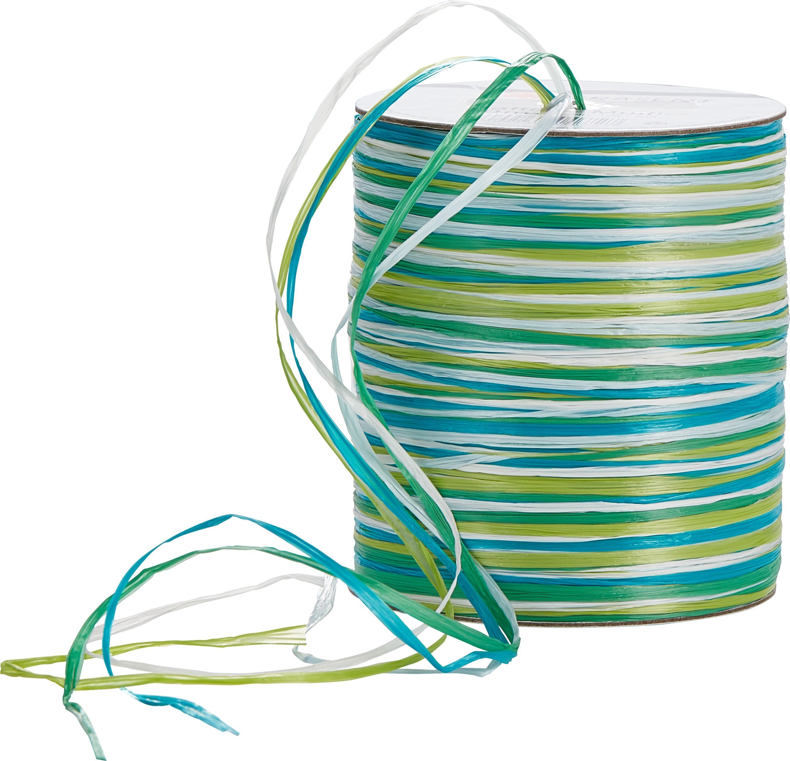 MULTI RAFFIA Geschenkband - Blau / B: 0.5 cm x T: 50.0 m