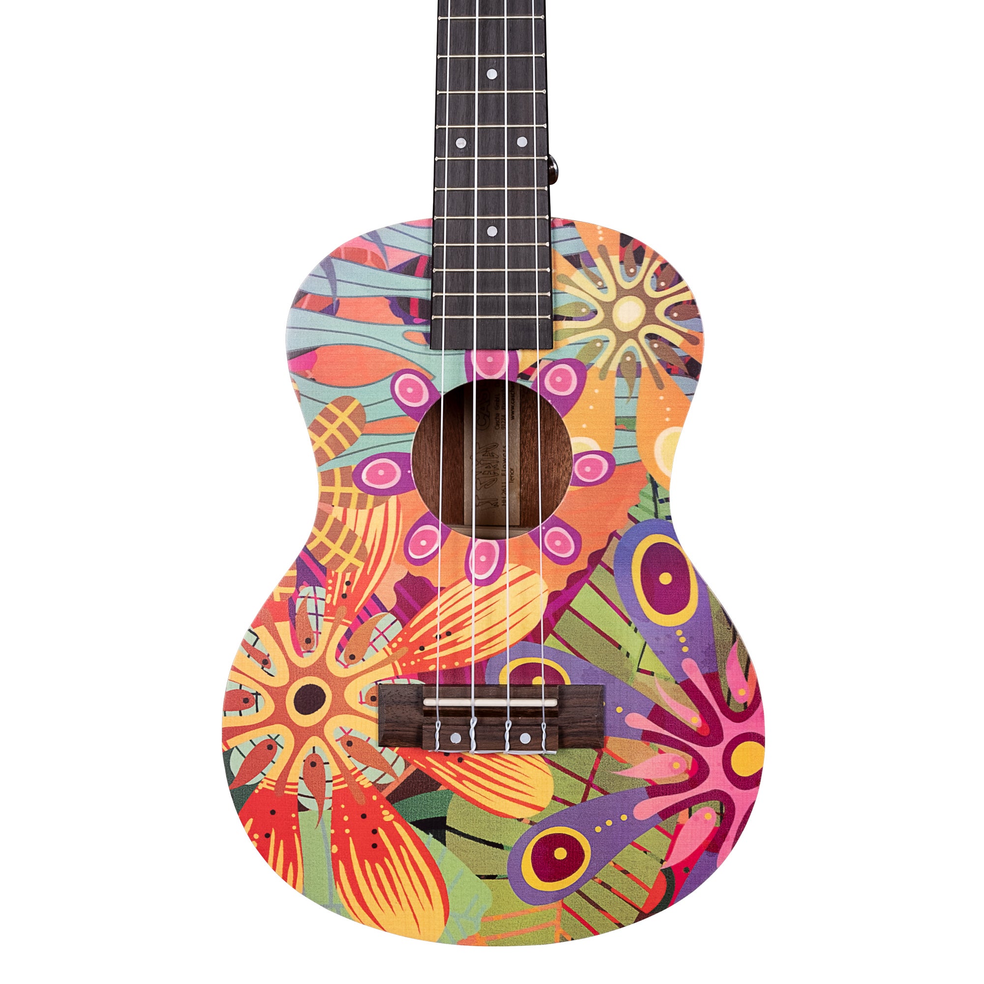Cascha HH 2611 Art Series Flowers tenor ukelele massief spar bovenblad met gigbag