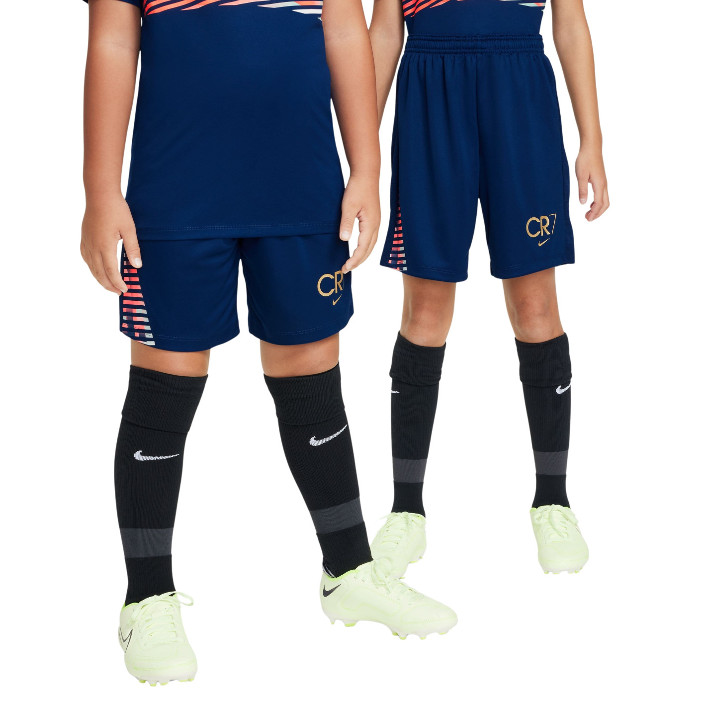 Nike CR7 Academy Trainingsbroekje Kids Donkerblauw Lichtroze Goud