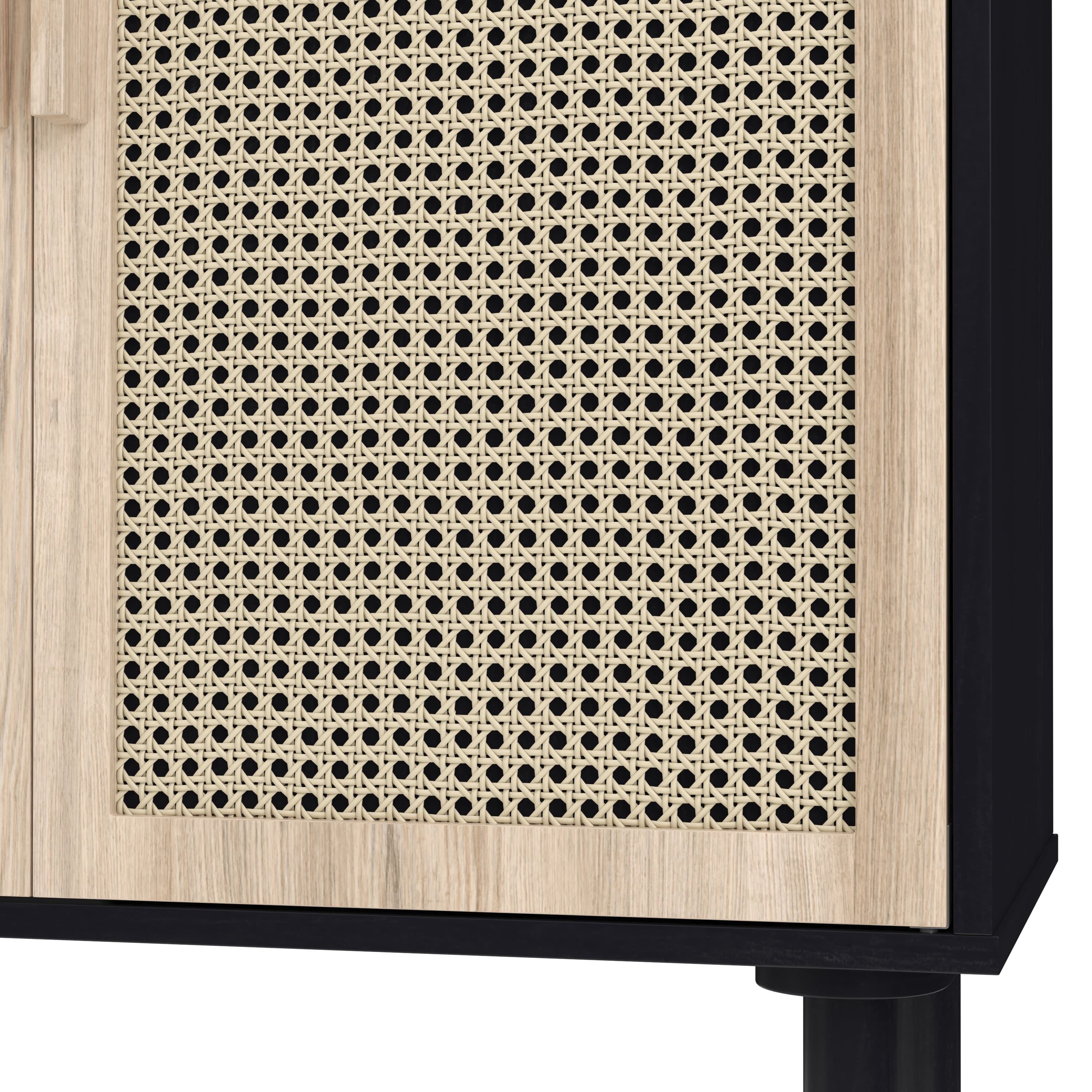 Kommode ALDO 80 x 110 cm schwarz/hellbraun