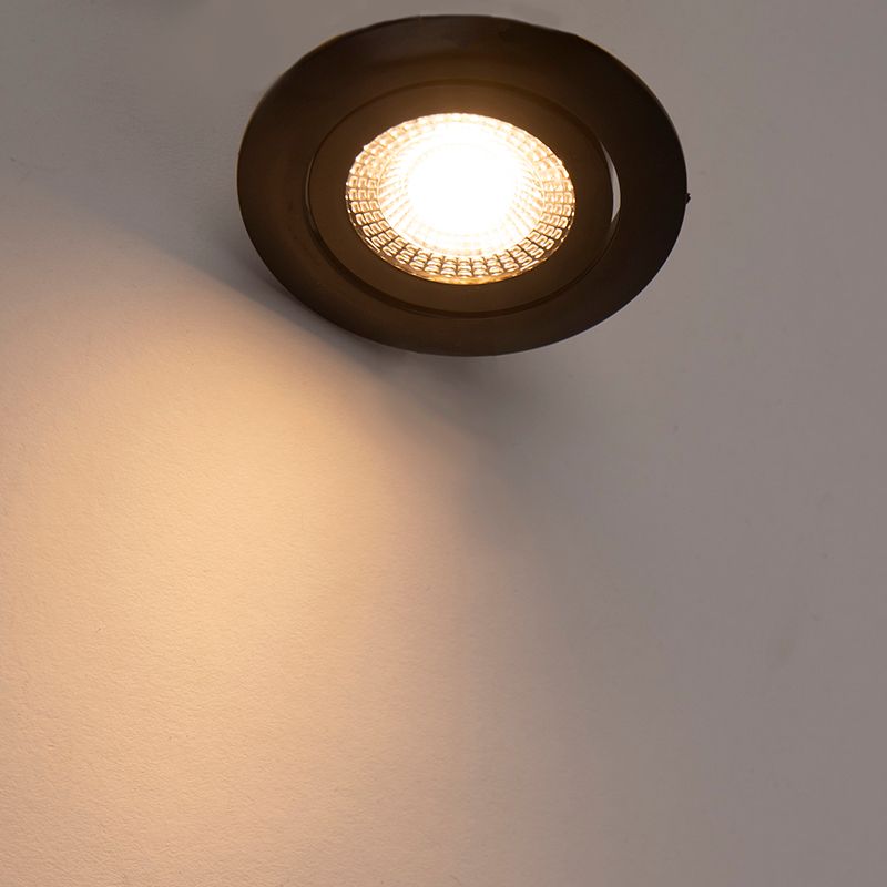 Set van 5 moderne inbouwspots zwart incl. LED 3-staps dimbaar - Mio