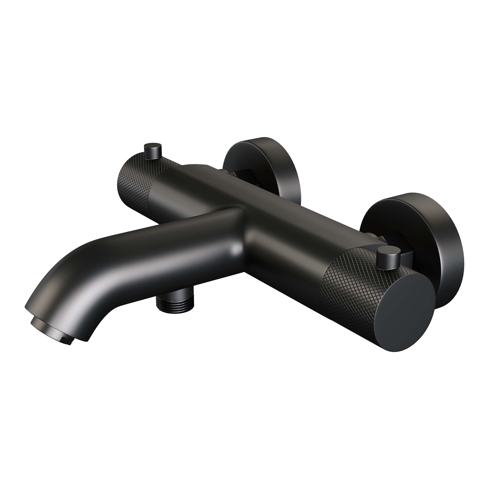 Brauer Black Carving thermostatische badkraan mat zwart