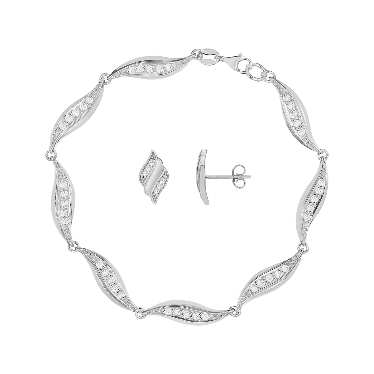 Parure argent zirconias
