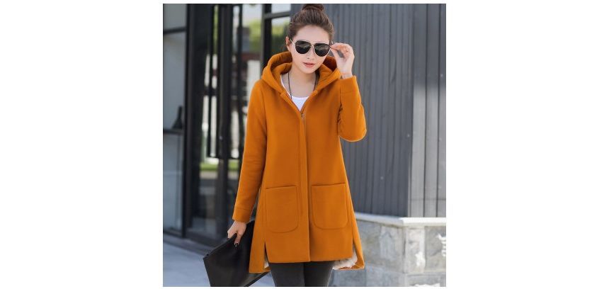 Frigga - Effen oversized hoodie met rits en fleecevoering