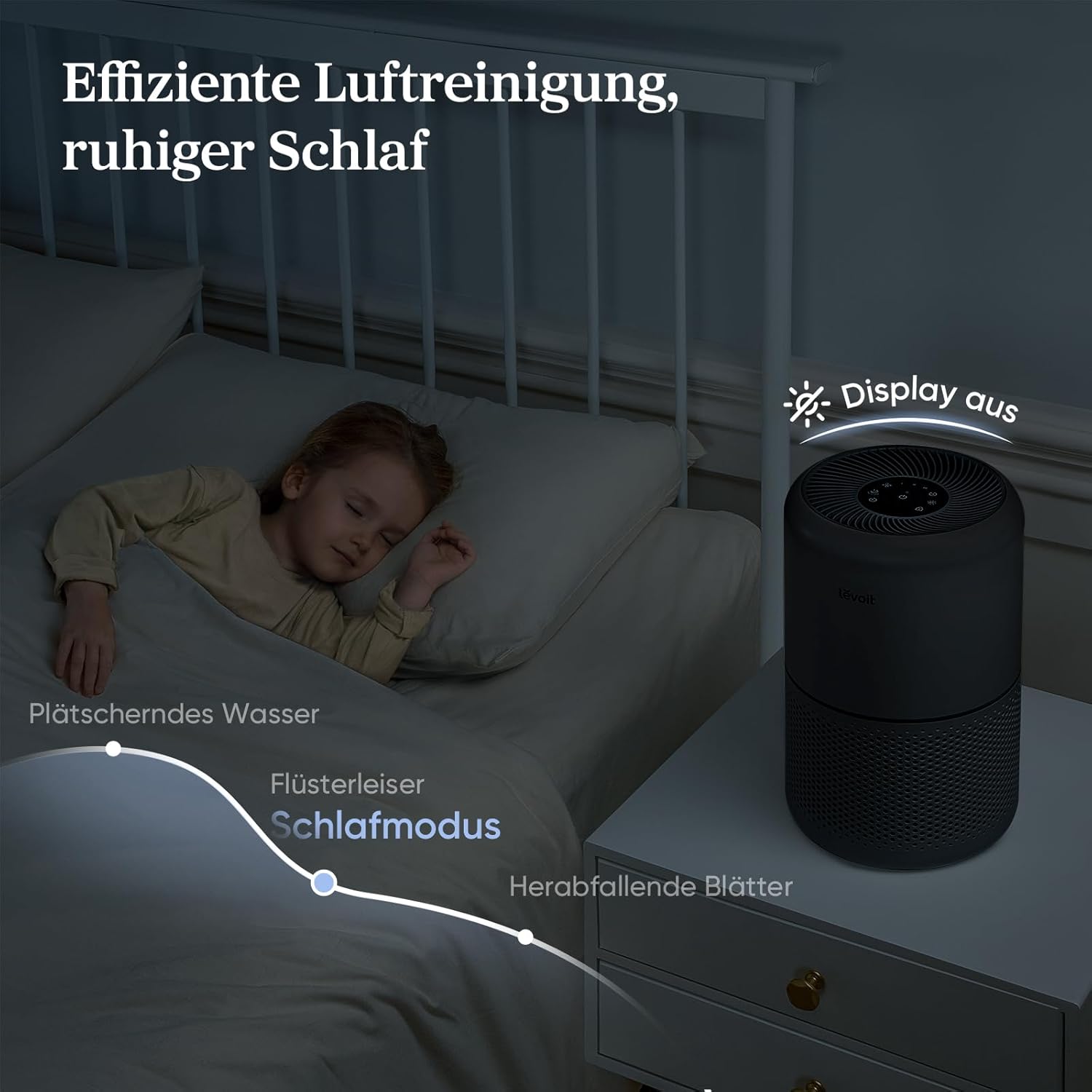 LEVOIT Luftreiniger mit HEPA Luftfilter, CADR 258m³/h für 54㎡ Raucherzimmer, gegen 99,97 Prozent Schimmel Staub Pollen Tierhaare, Air Purifier mit Luftqualitäts-Feedback und Auto-Modus, Schlafmodus