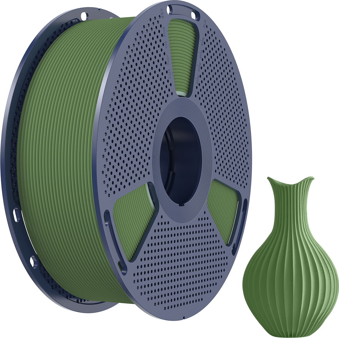 SUNLU  PLA Classic Olive Green, 1,75 mm / 1000 g    High Speed PLA mit mattem Finish in Olive Green