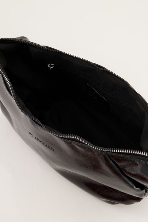 Zwarte crossbody tas met lak