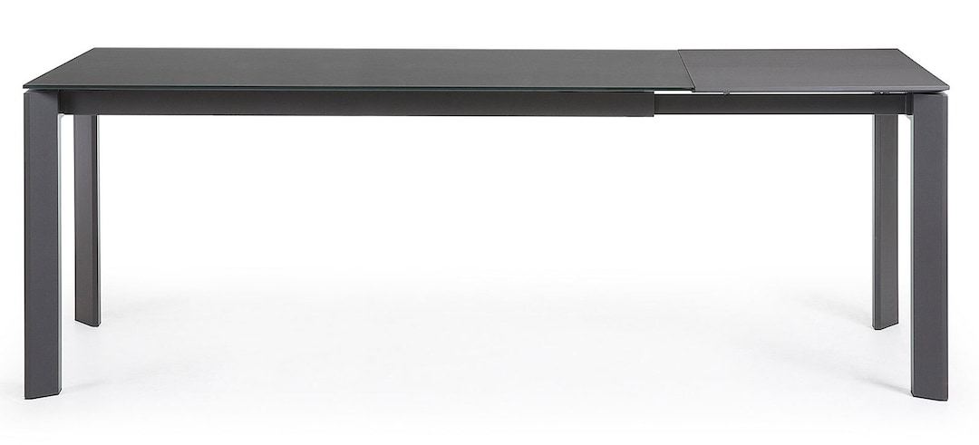 Kave Home Esstisch AXIS 160-220 x 90 cm grau /Glas grau
