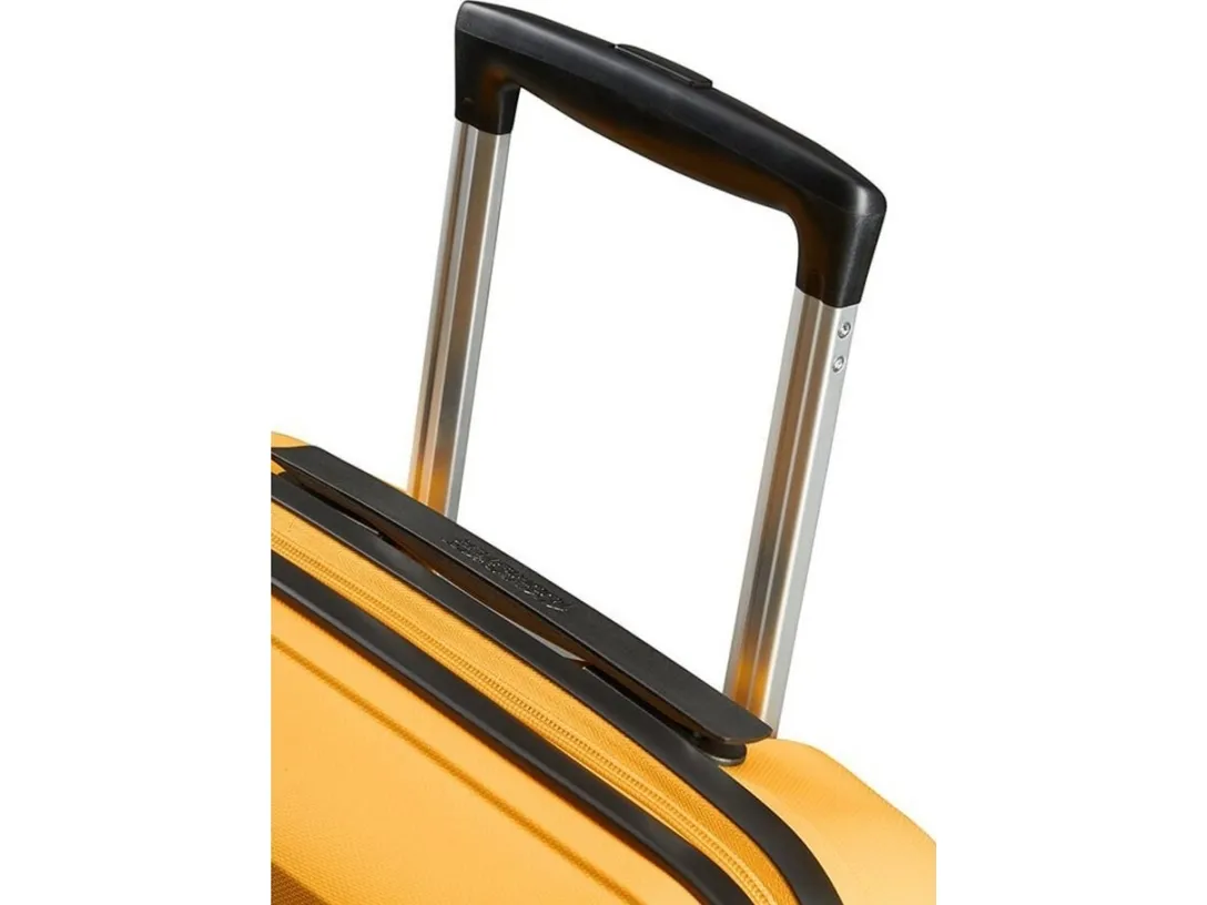 American Tourister Spinner, Trolley, Hård skal, Gul, Kabine, Polypropylen (PP), 4 hjul