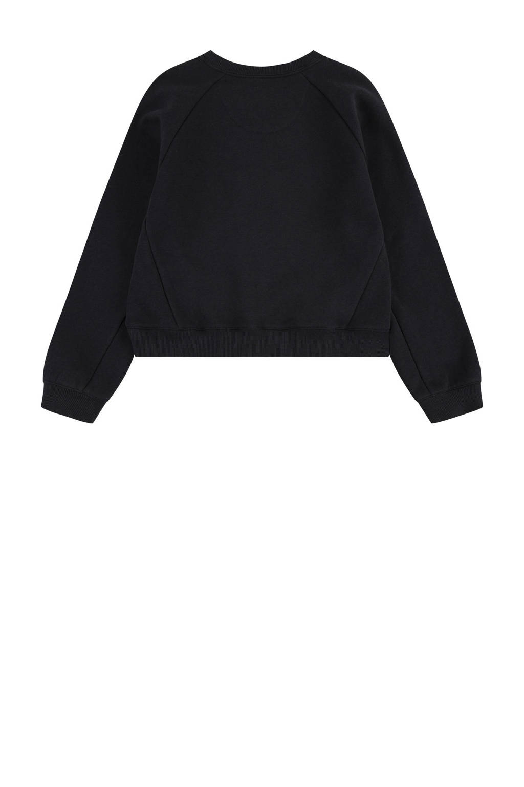 Levi's sweater MIXED TEXTURES met tekst zwart