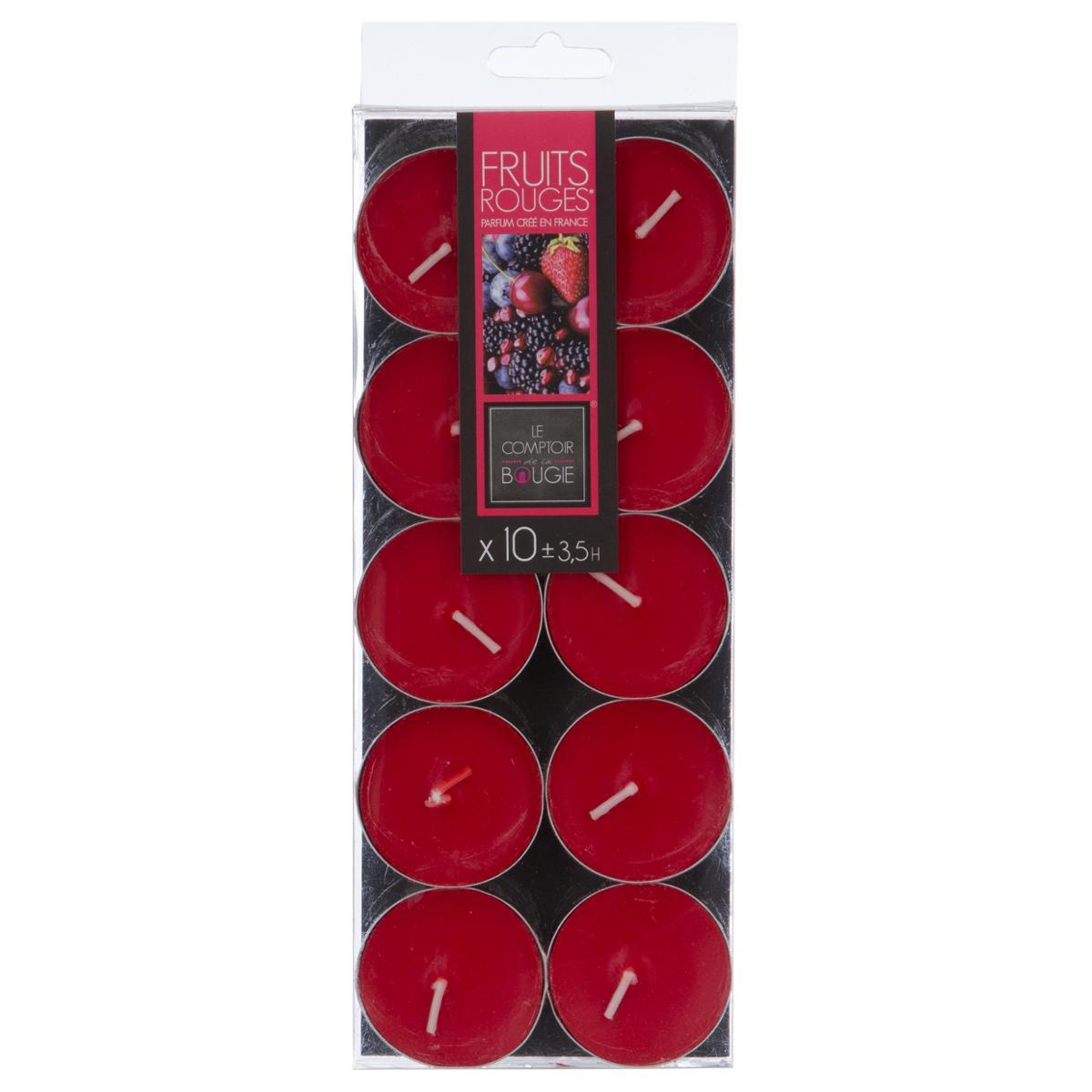 BOUGIE CHAUFFE PLAT PARFUMEE FRUIT ROUGE X10 PIECES