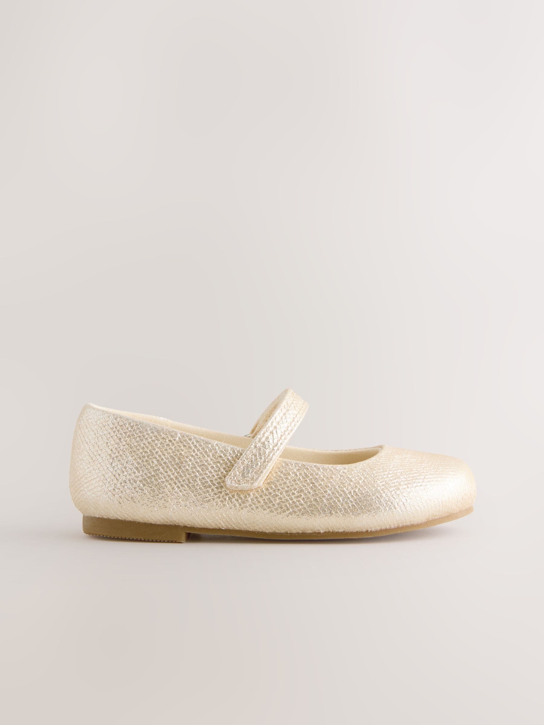 Goud - Mary Jane gelegenheidsschoenen met klittenbandsluiting