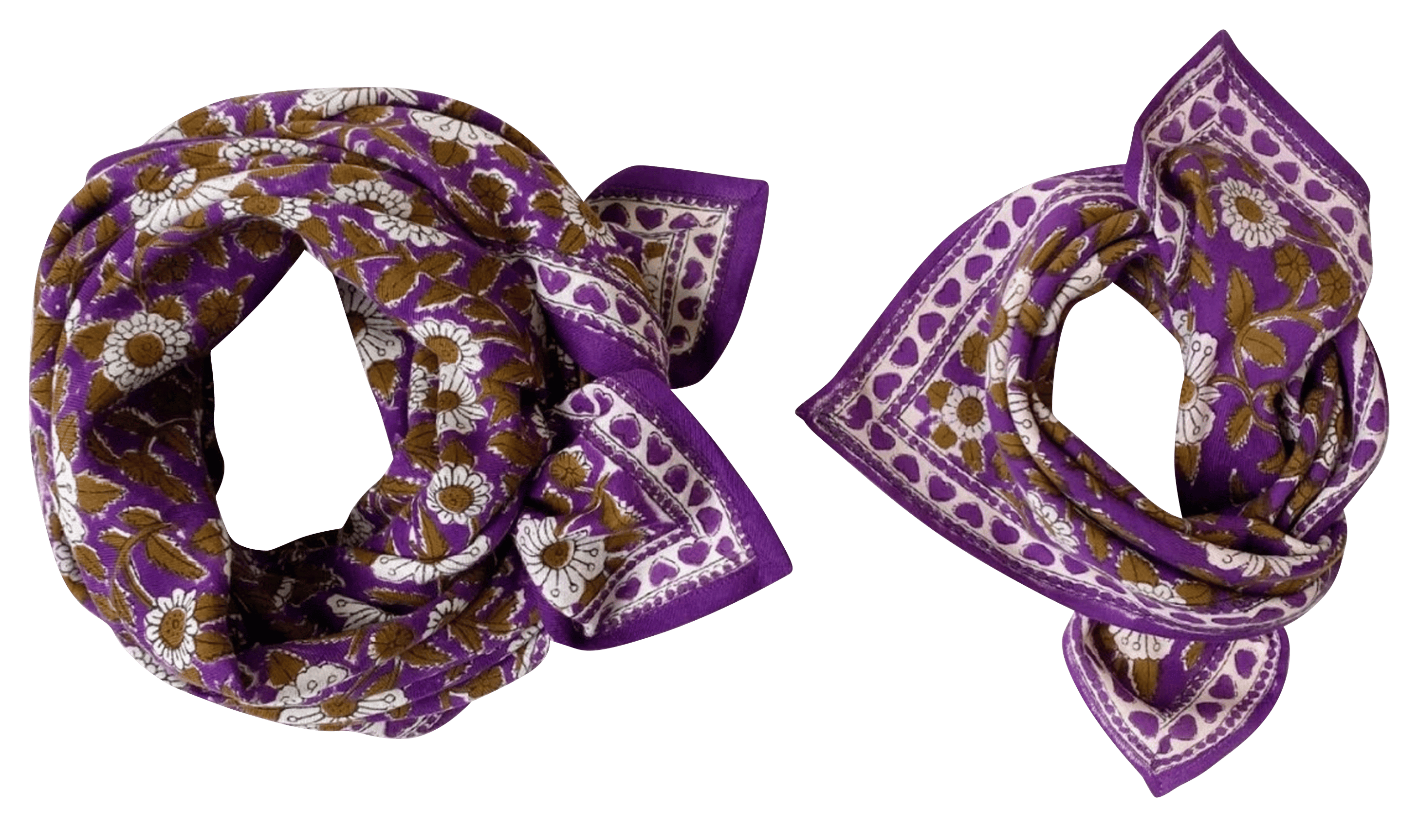 LATIKA - Foulard imprimé en coton | Violet