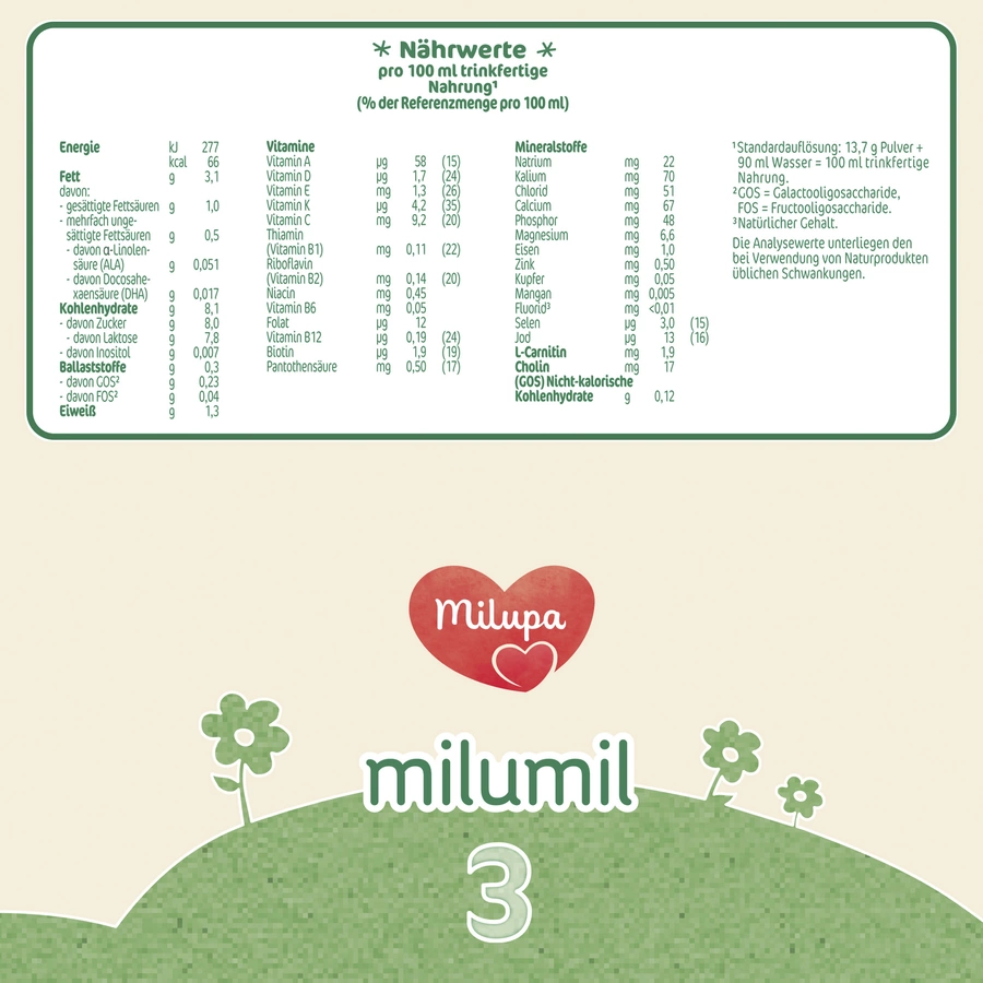Milupa Folgemilch Milumil 3 4 x 800 g ab dem 10. Monat