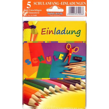 Taunus Einladungen zum Schulanfang, 5 Stück, sortiert