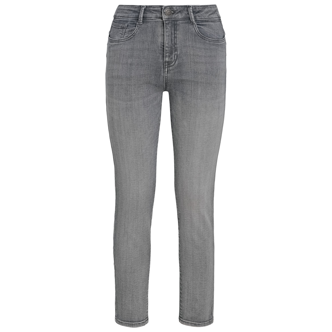 Gina Damen Slim-Jeans mit Used-Waschung grau