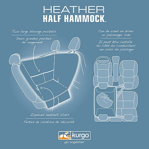Kurgo Heather Autohangmat Hond Small | Small | 12430
