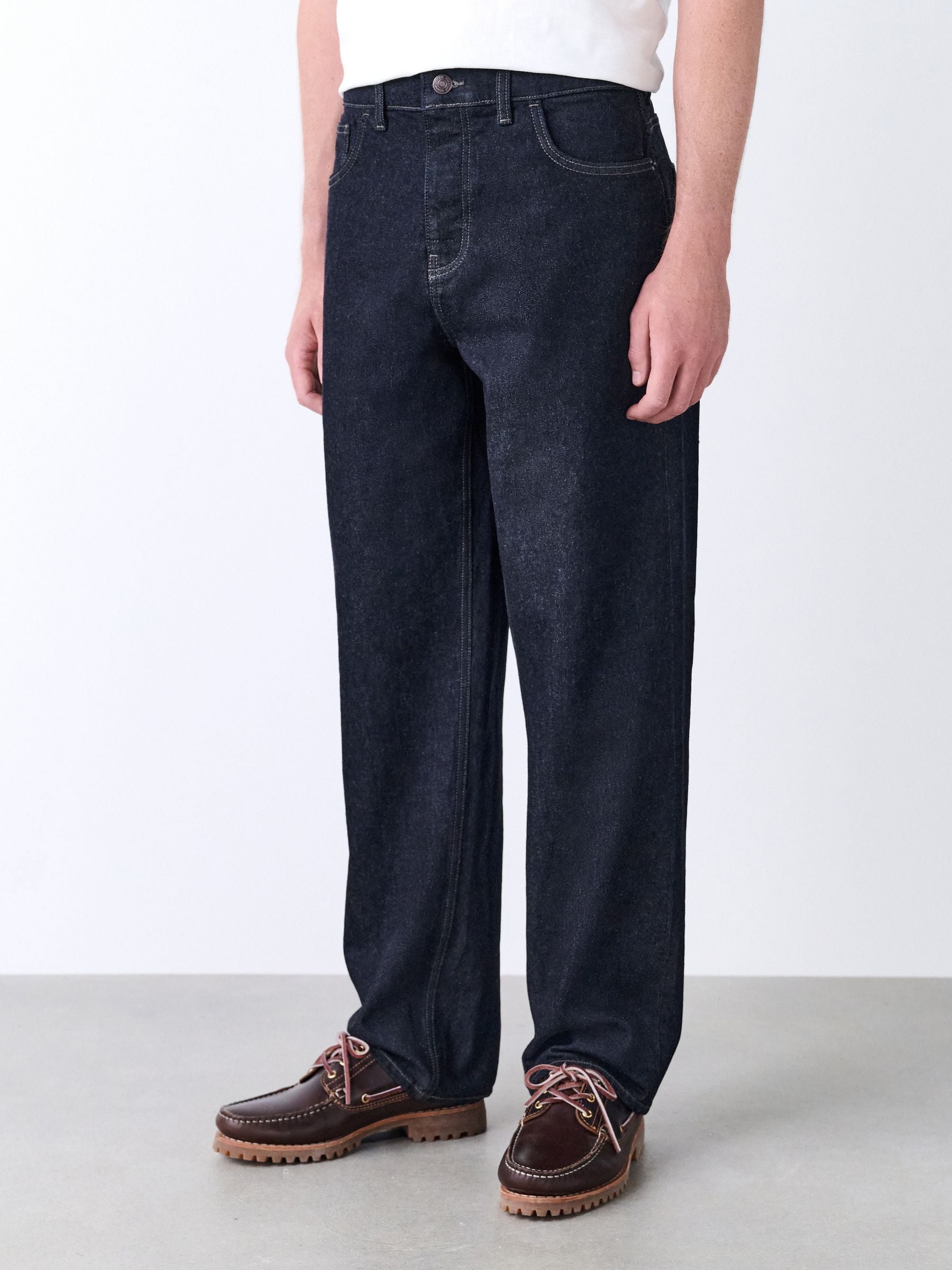 Donker indigo met wassing - Straight fit - Vintage wash denim jeans
