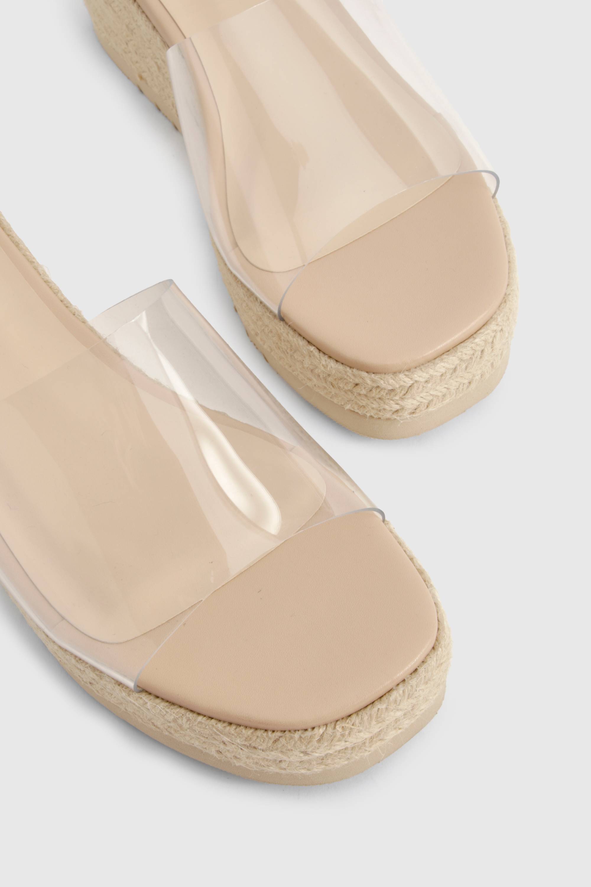 boohoo Mules compensées transparentes