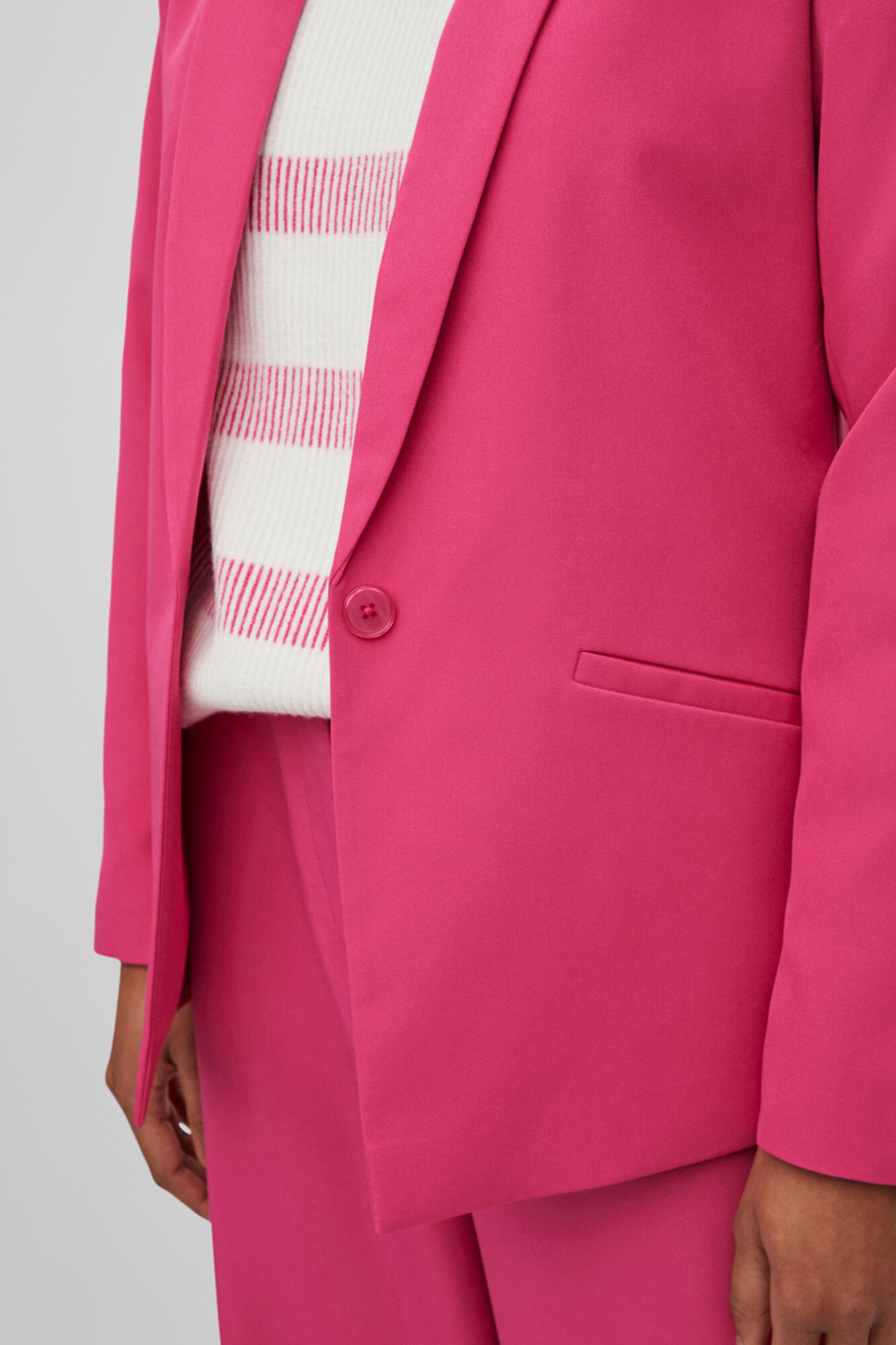 Blazer clássico de manga comprida - Rosa
