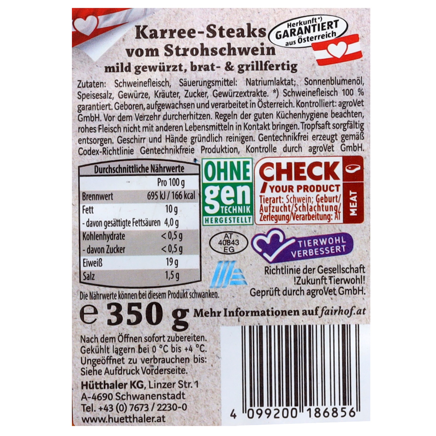 FairHOF Grillfleisch mild, Karree