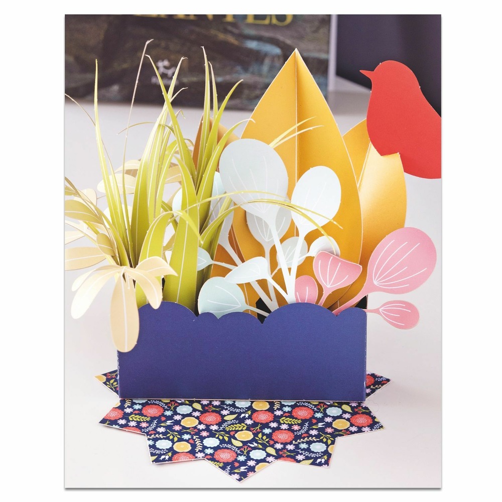 Coffret création en papier - 1 jardinière avec oiseau