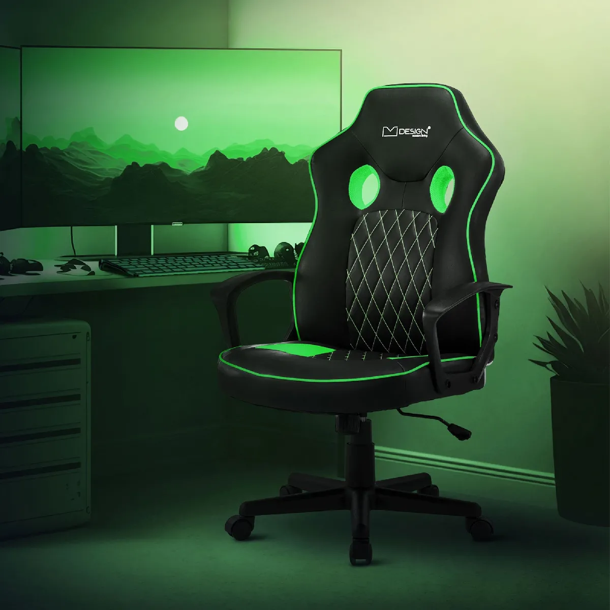 ML DESIGN MODERN LIVING ML-Design Gamer - Noir/Vert