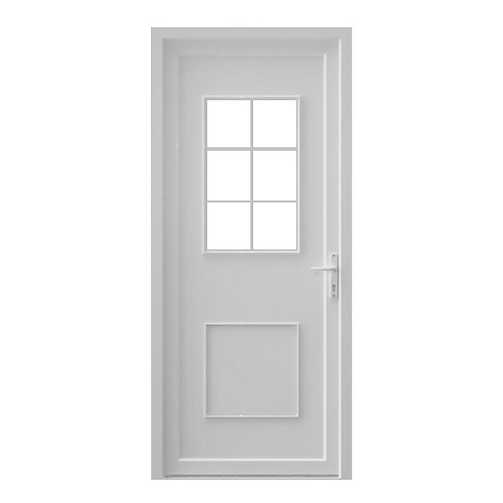 Porte d'entrée FORTIA pvc blanc RAL 9003 Mindil 97 x h.219 cm poussant gauche