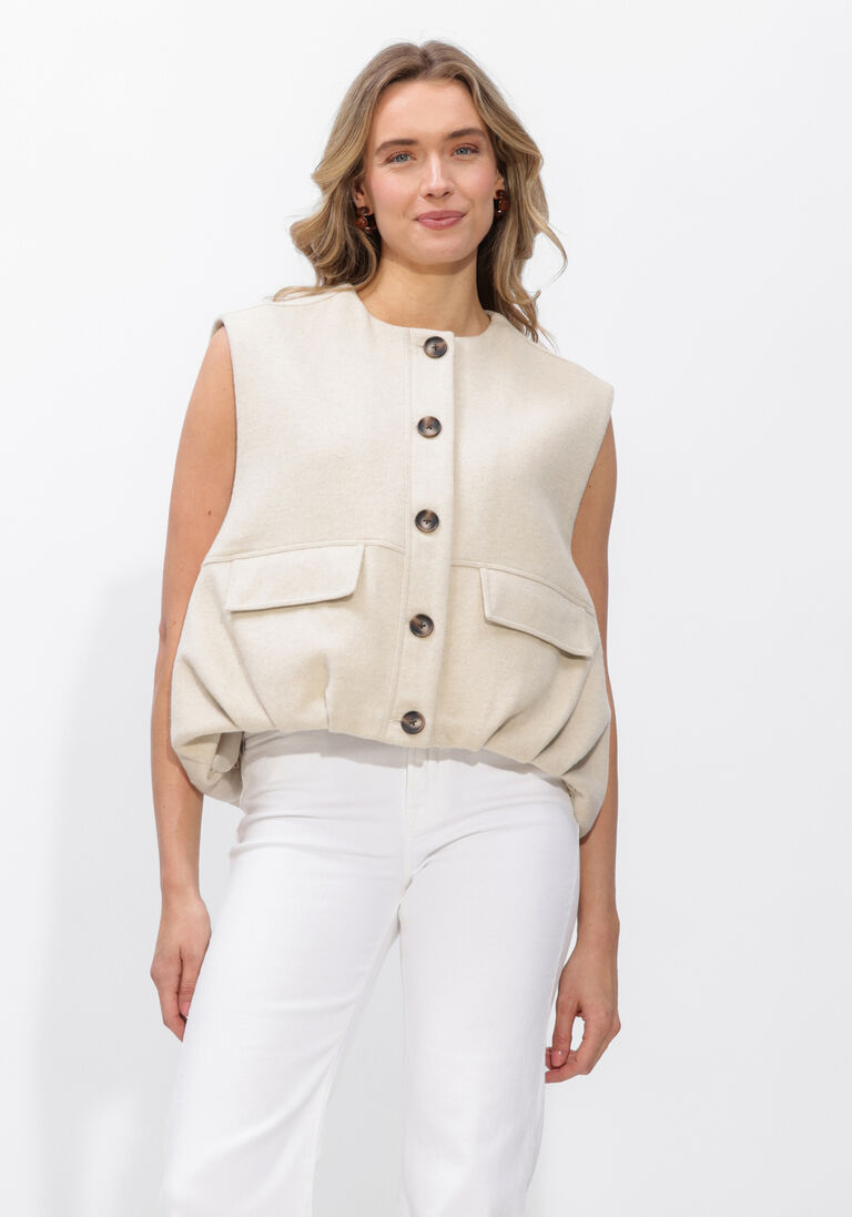 ecru studio ar bodywarmer daniela wool blend