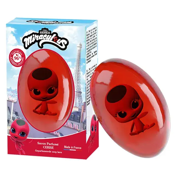 Le Comptoir Du Bain & Miraculous Savon Solide Cerise Figurine Tikki 75g