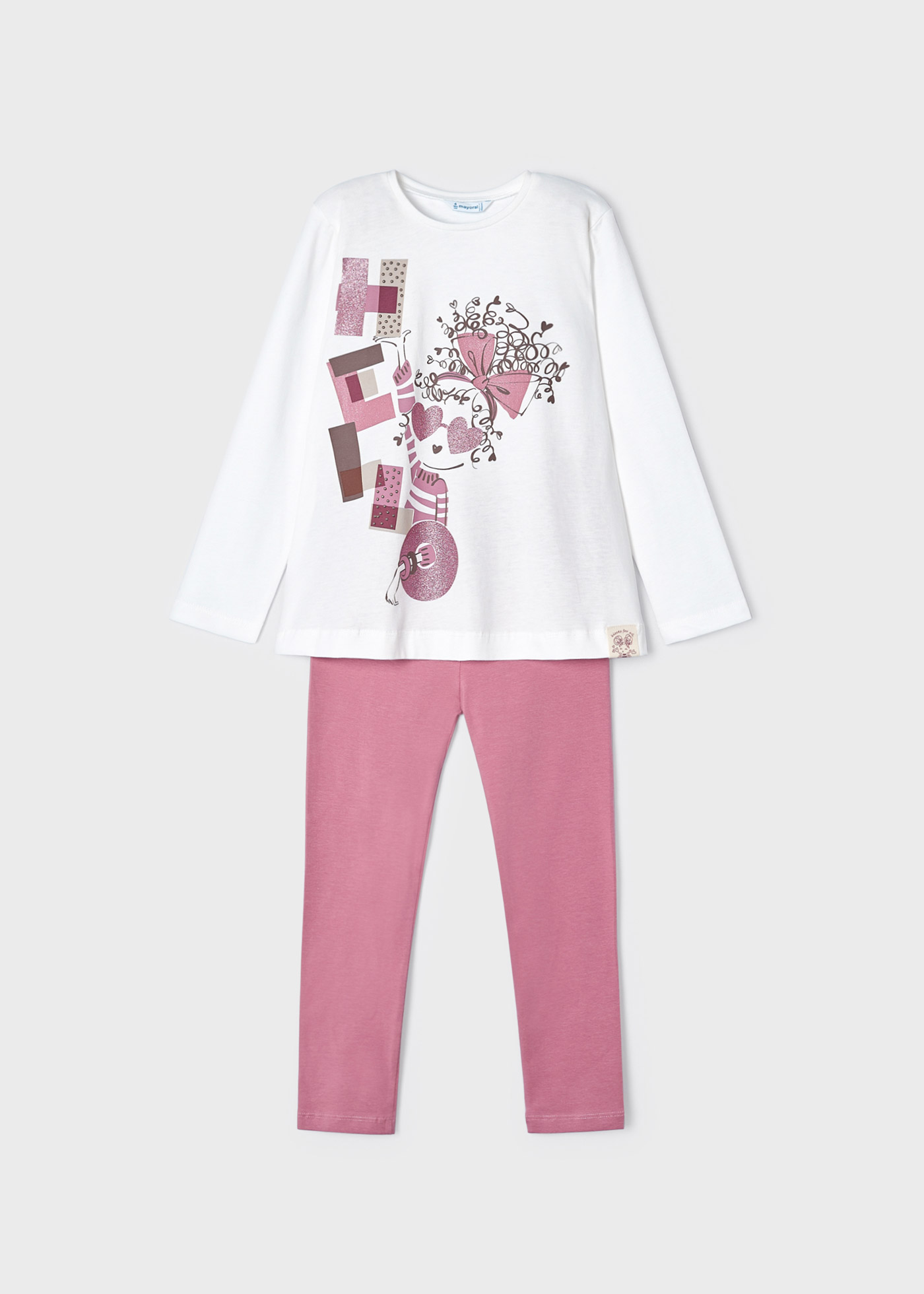 Conjunto de algodão de alta qualidade com duas peças para meninas.