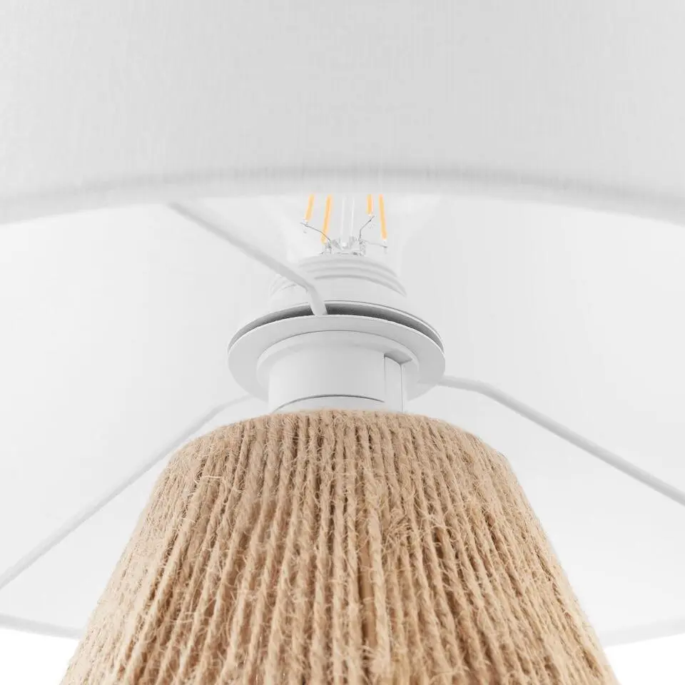 tectake Tafellamp Lignea Lux van jute in boho-stijl, 60W, Natuur